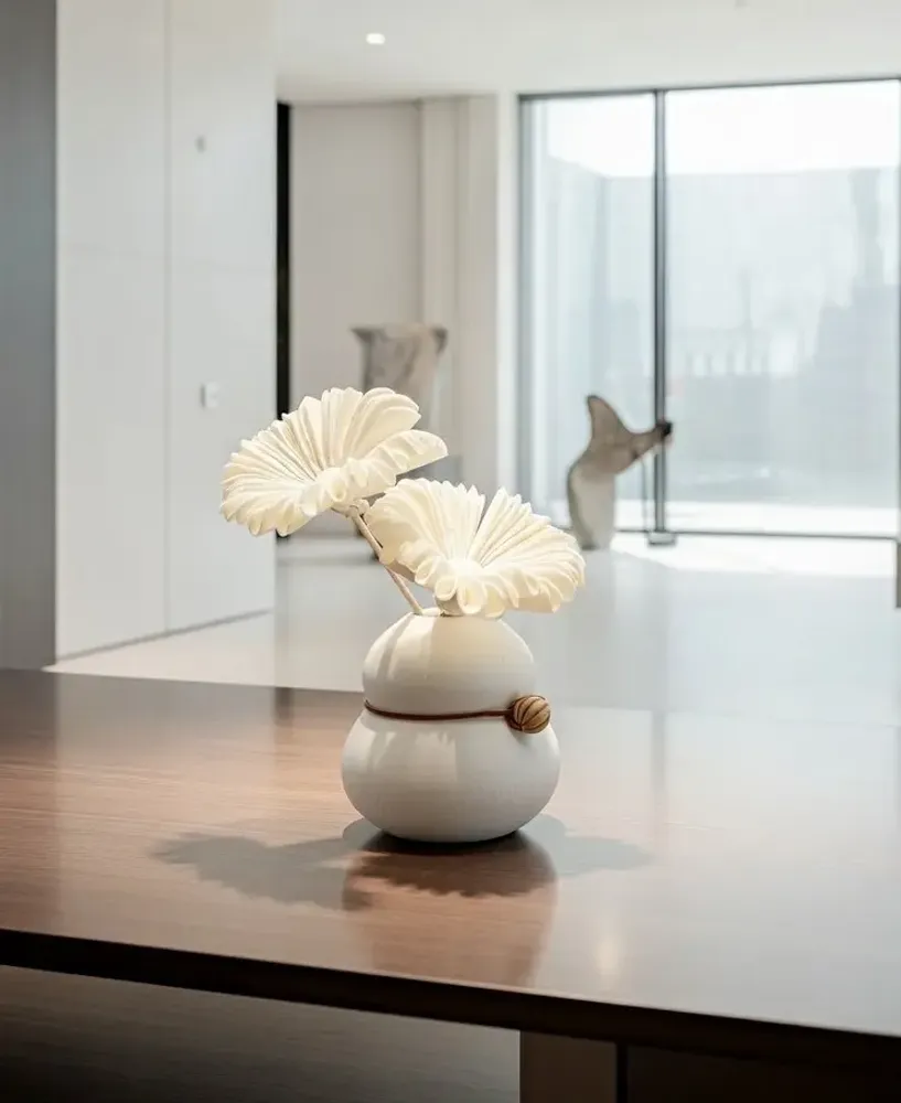 Cadeaux - Diffuseur de parfum décoratif en céramique avec fleur Gerbera en Sola - ANOQ