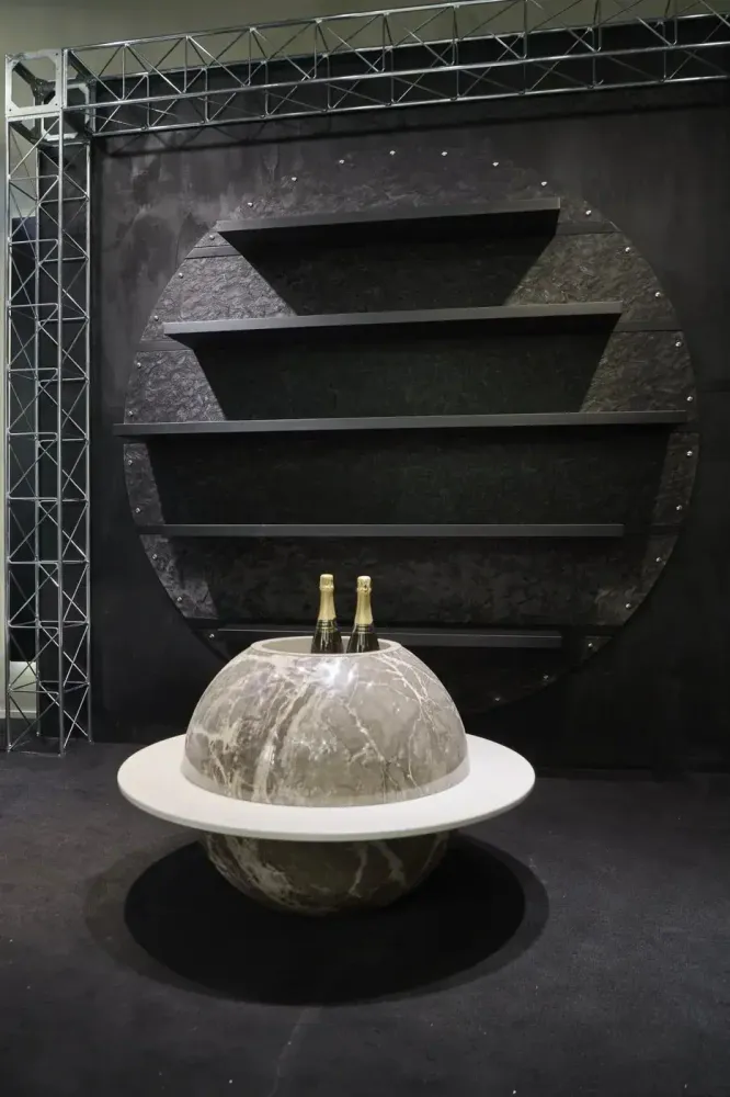 Bookshelves - Monti, stone disc bookcase - STONEFORM