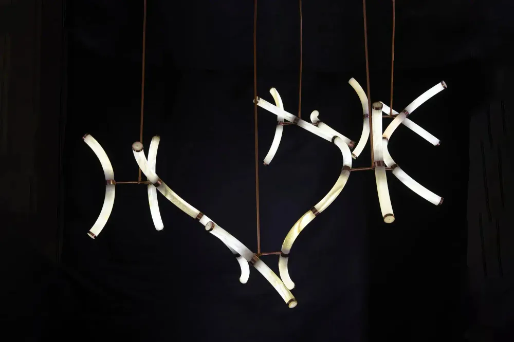 Hanging lights - LuxOnyx, modular onyx and copper lighting - STONEFORM
