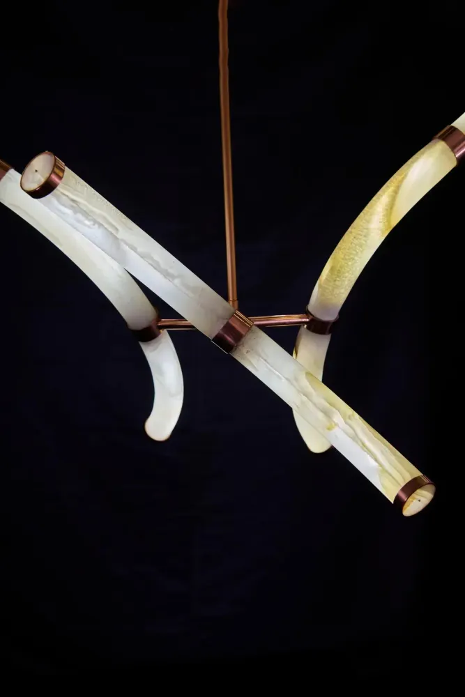 Hanging lights - LuxOnyx, modular onyx and copper lighting - STONEFORM