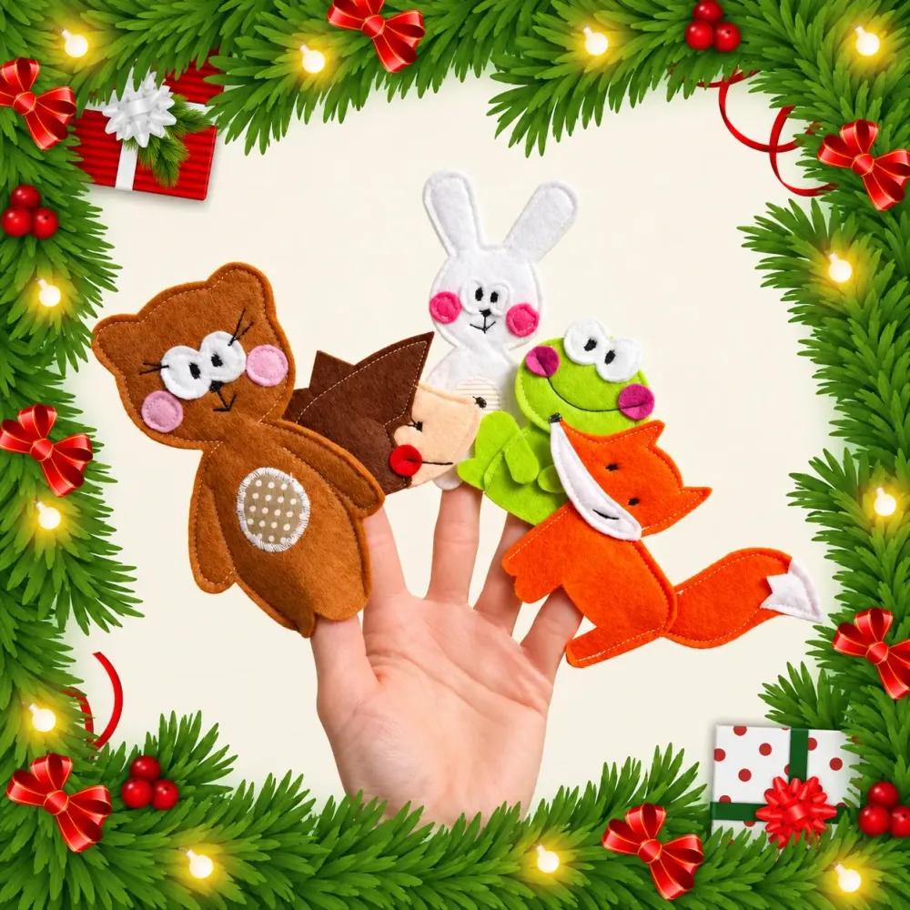 Jouets enfants - Marionnette à doigt Hérisson faite main – Jouet éducatif - GUBERKA