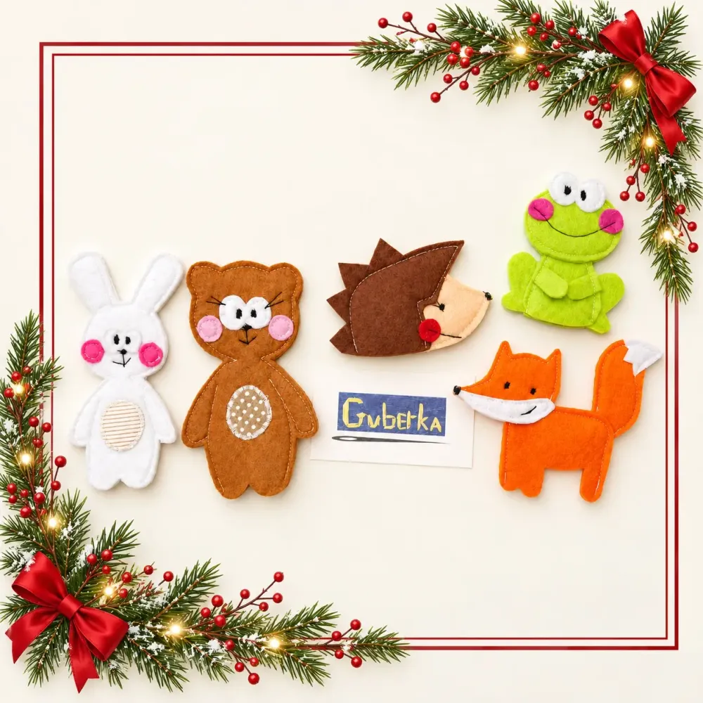 Peluches - Marionnette à doigt Renard faite main – Jouet éducatif - GUBERKA