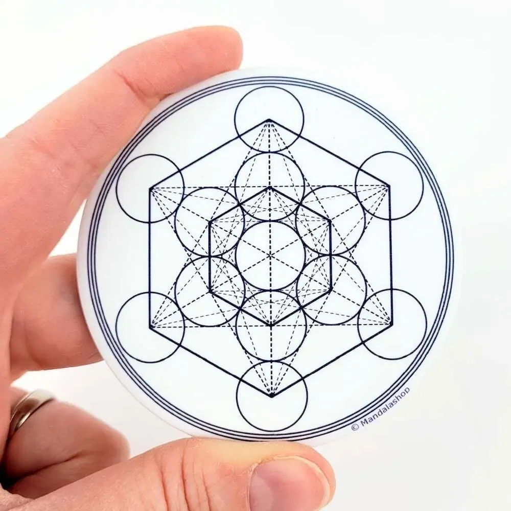 Gifts - White Metatron's Cube soft touch Magnet - MANDALASHOP
