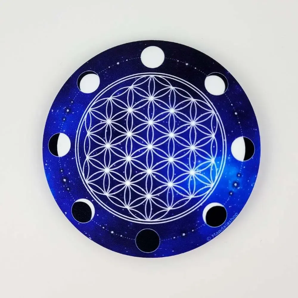 Gifts - Moon phases Flower of Life soft touch Magnet - MANDALASHOP