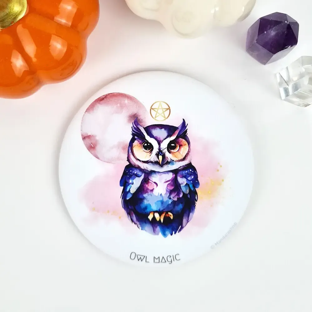 Gifts - Witch magnet Owl Magic - MANDALASHOP