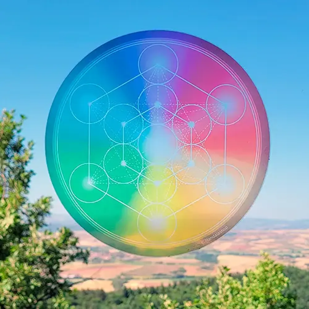 Decorative objects - Repositionable window sticker Metatron's Cube - MANDALASHOP