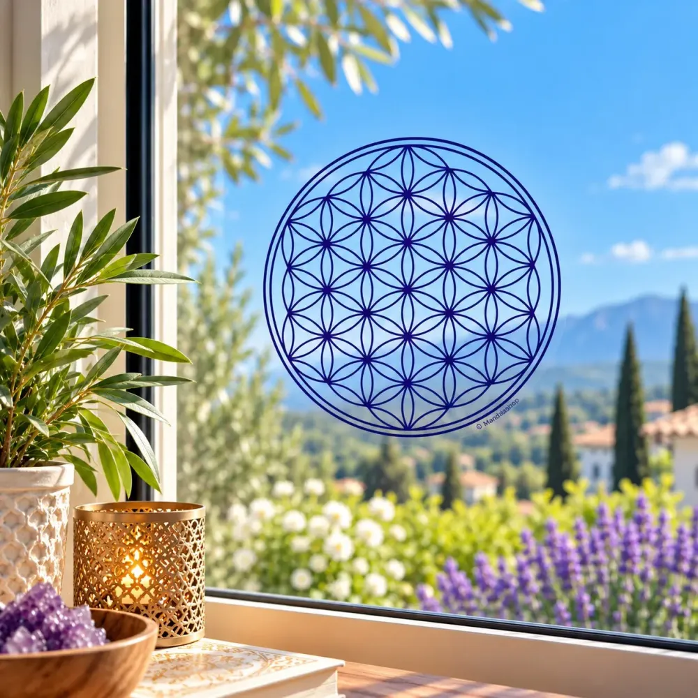 Decorative objects - Transparent repositionable window sticker Flower of Life - MANDALASHOP