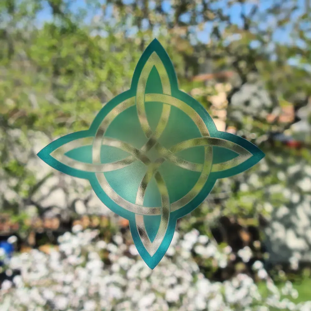 Decorative objects - Blue openwork Witches Knot window sticker - MANDALASHOP