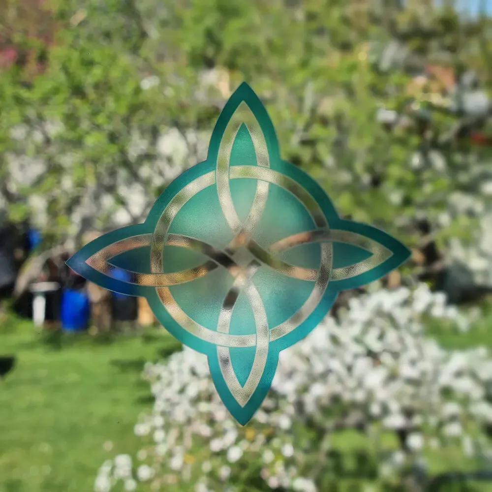 Decorative objects - Blue openwork Witches Knot window sticker - MANDALASHOP