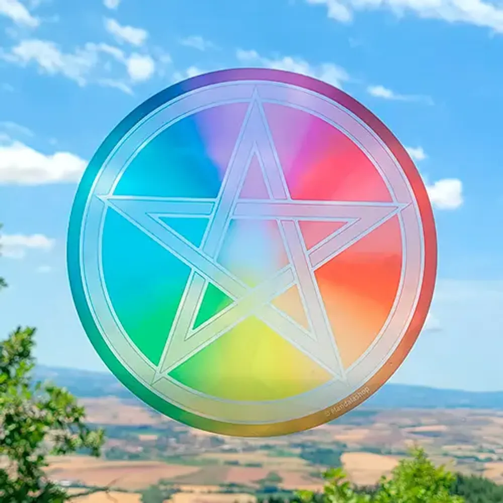 Decorative objects - Repositionable window sticker Pentacle - MANDALASHOP