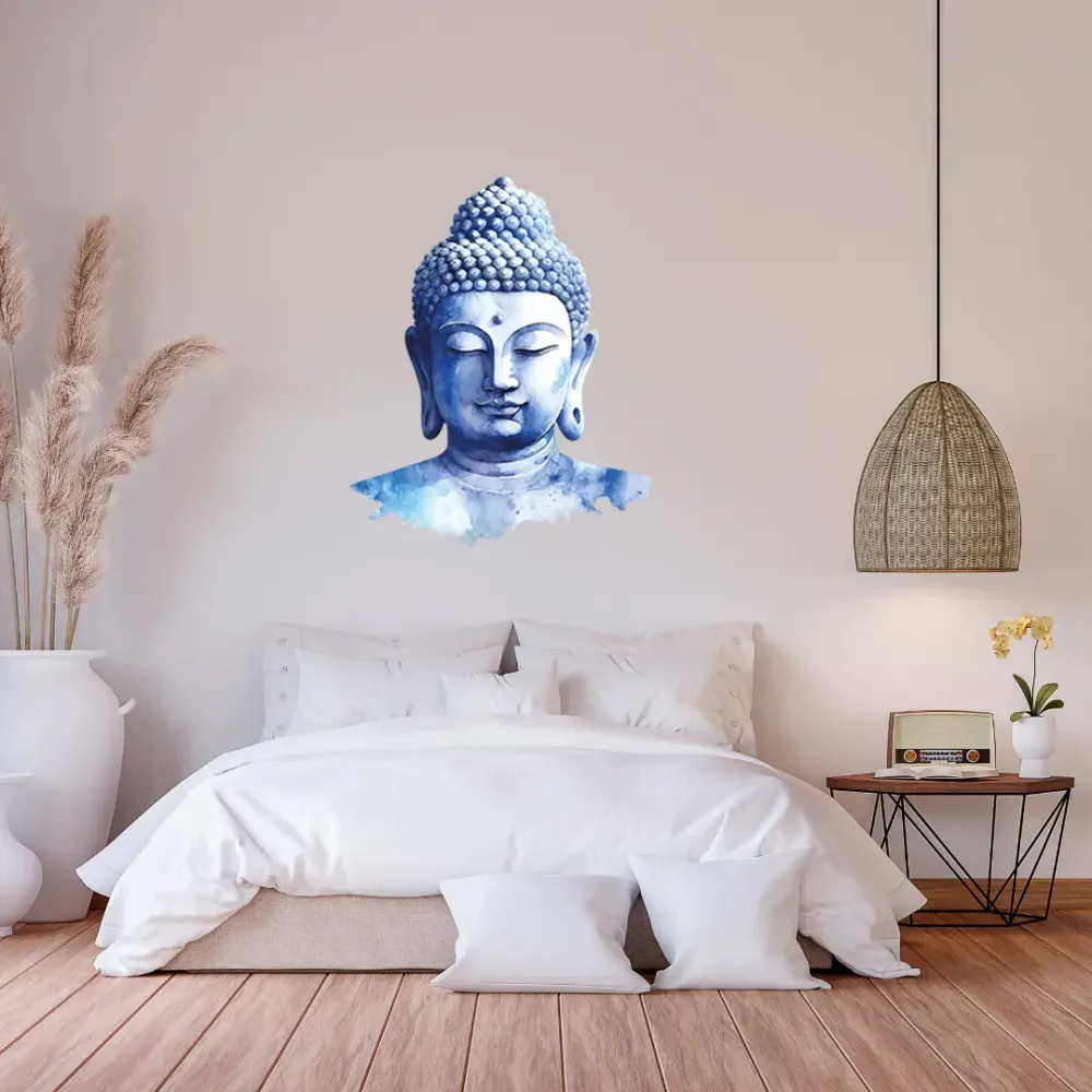 Decorative objects - Blue Buddha wall sticker - MANDALASHOP