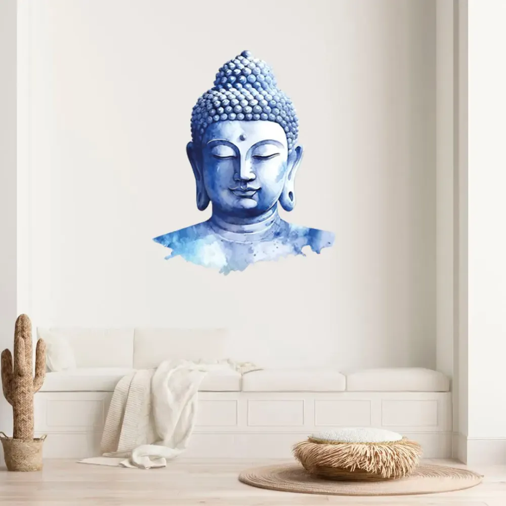 Decorative objects - Blue Buddha wall sticker - MANDALASHOP