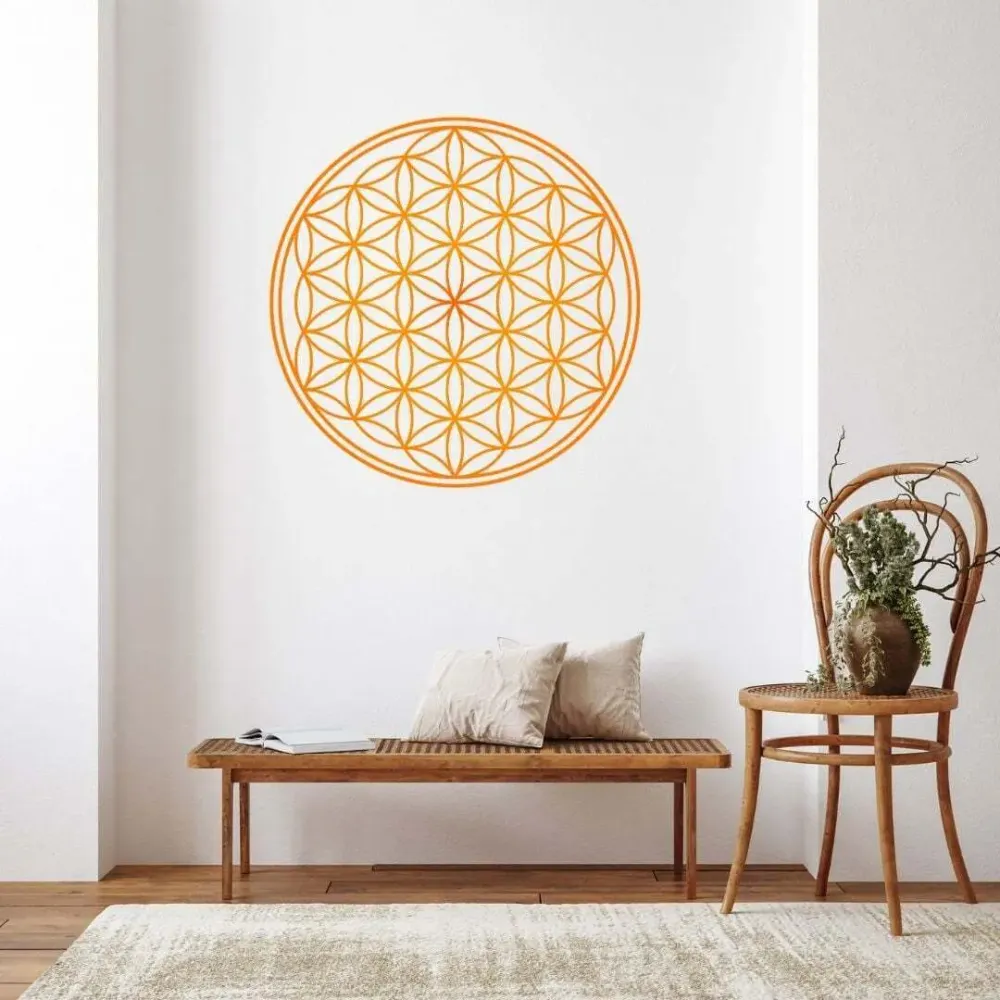 Decorative objects - Flower of Life wall sticker - orange (7 colors to choose from) - MANDALASHOP
