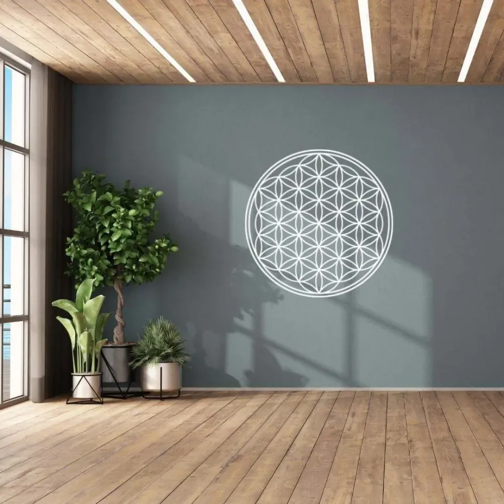 Decorative objects - White Flower of Life wall sticker - MANDALASHOP
