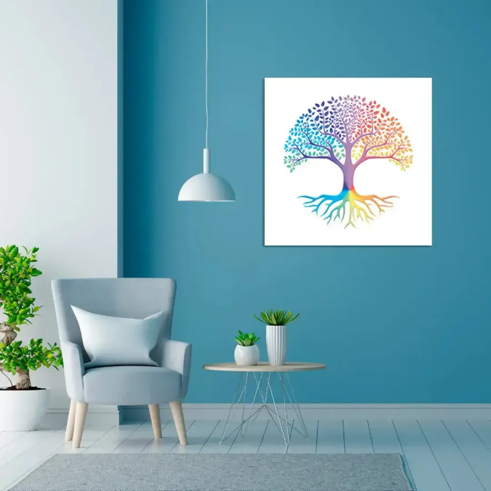 Decorative objects - White Tree of Life canvas - MANDALASHOP