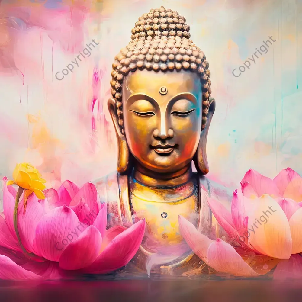 Decorative objects - Lotus Buddha Canvas - MANDALASHOP