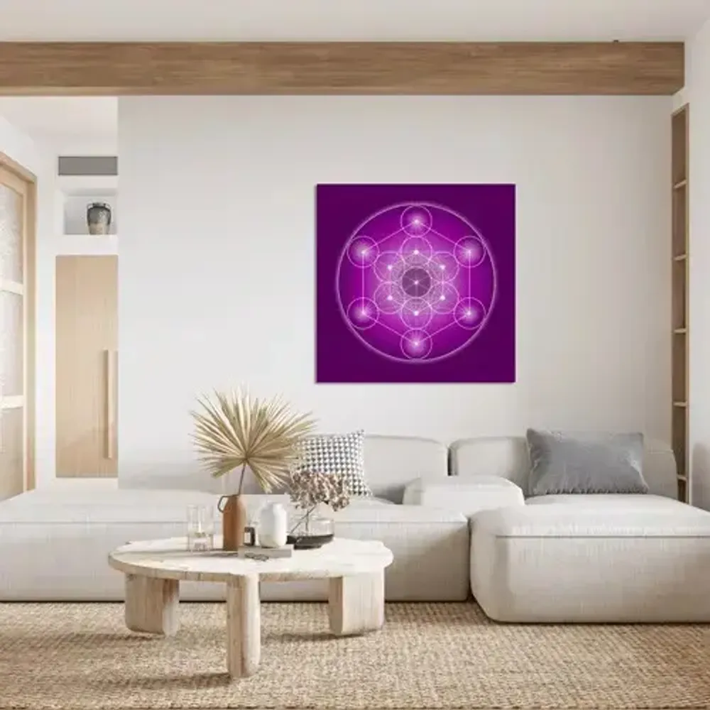 Decorative objects - Metatron's Cube canvas - purple (7 colours at choice) - MANDALASHOP