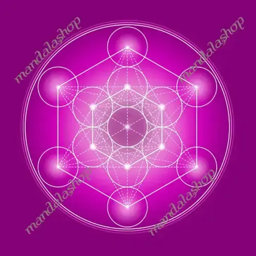 Decorative objects - Metatron's Cube canvas - purple (7 colours at choice) - MANDALASHOP