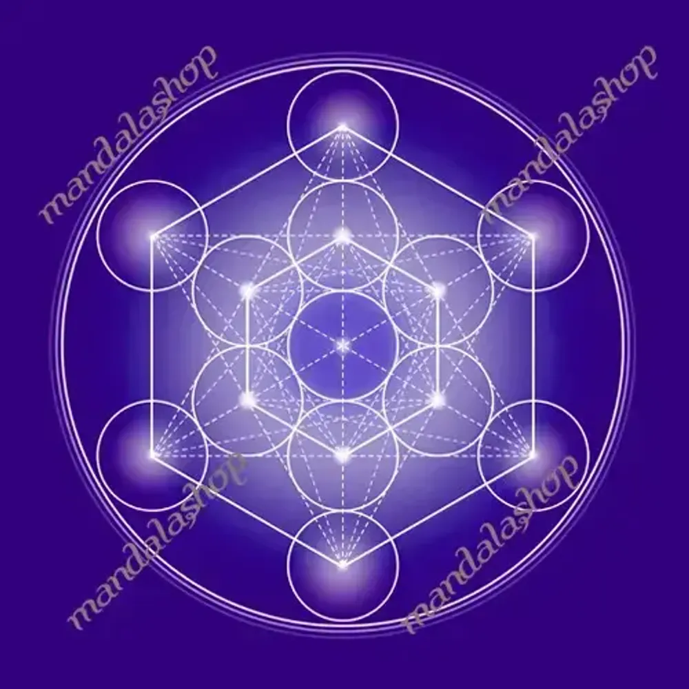 Decorative objects - Metatron's Cube canvas - purple (7 colours at choice) - MANDALASHOP