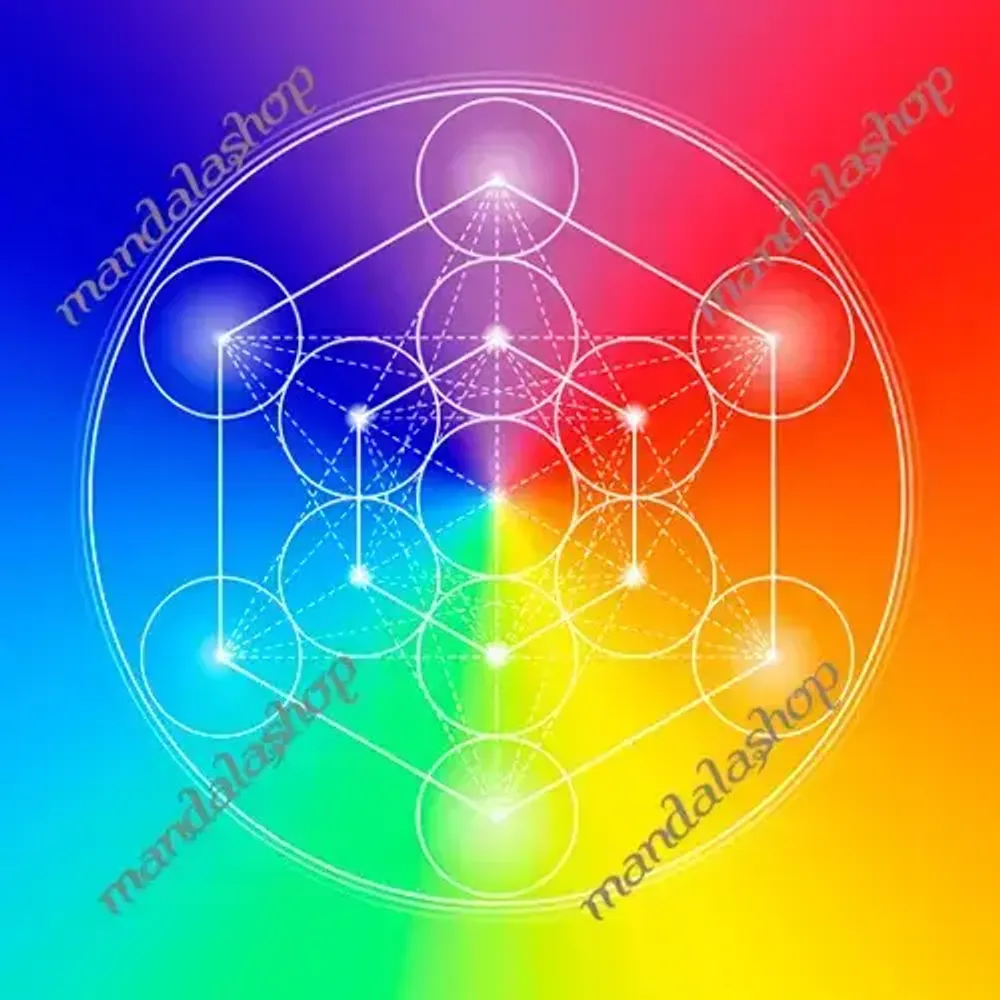 Decorative objects - 7-ray Metatron's Cube canvas - MANDALASHOP