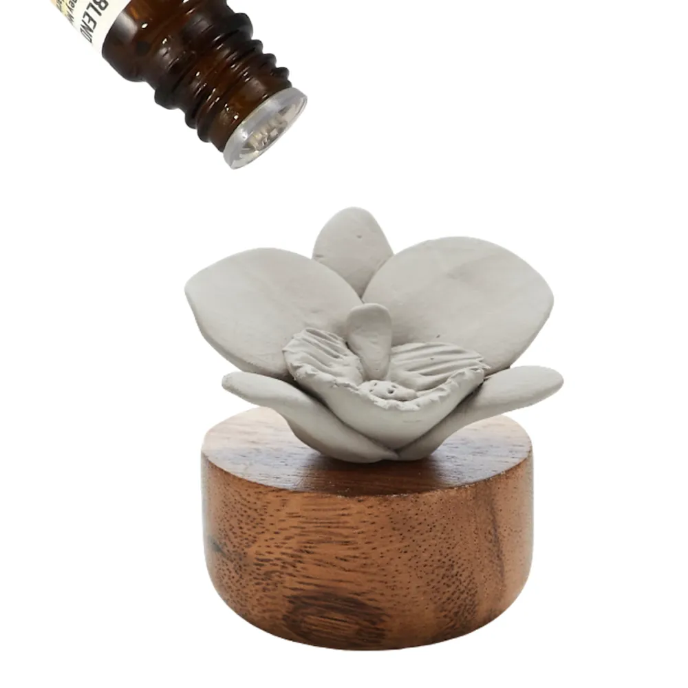 Gifts - Orchid - Fragrance diffuser made of wood and ecological porcelain - ANOQ