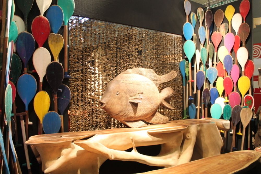 Objets de décoration - Rame Pagaie bois peint - LYS IMPORT