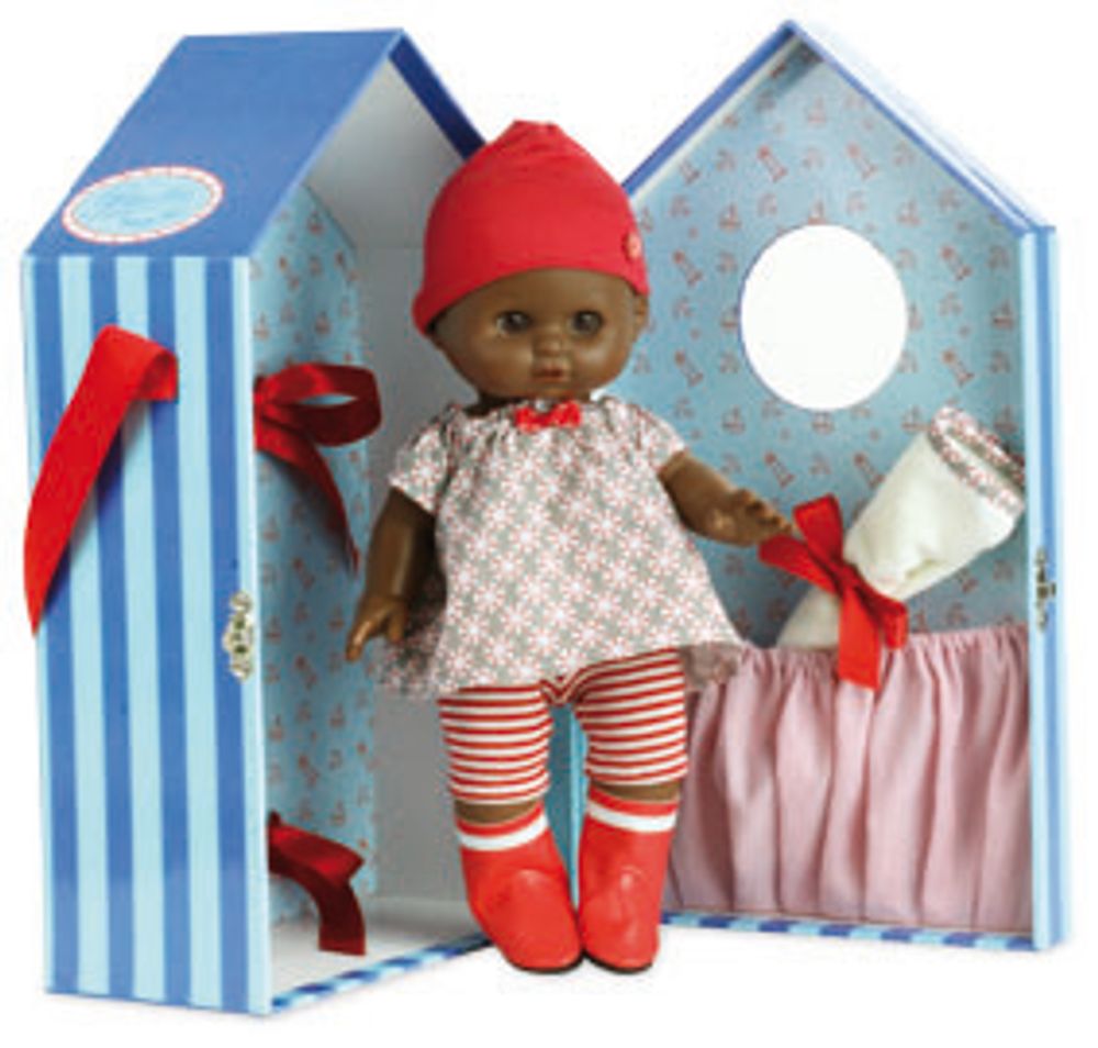 Toys - Baby PETIT CÂLIN 28 cm “MALO” in trunk beach cabin - VILAC