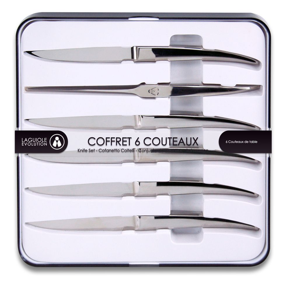 Kitchen utensils - Set of 6 Laguiole Heritage Table Knives in a Gift Box - TARRERIAS - BONJEAN