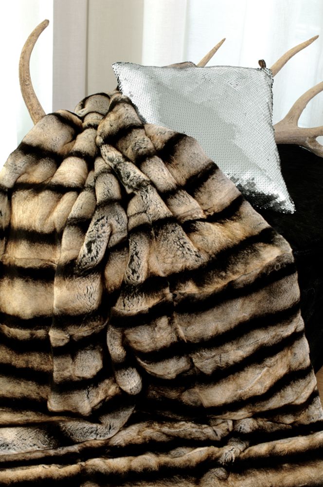 Throw blankets - BEDSPREAD GENUINE FUR COLLECTION - BAGNARESI CASA