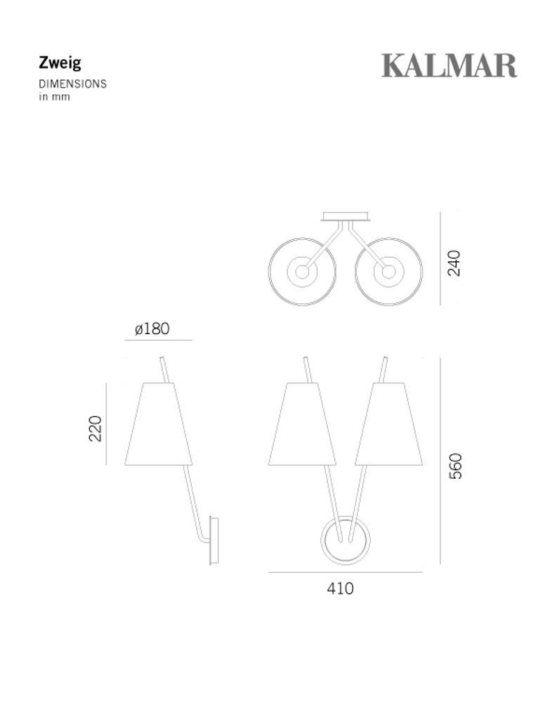 Appliques - Lampe murale Zweig (Zweig Wall Lamp) - KALMAR WERKSTÄTTEN