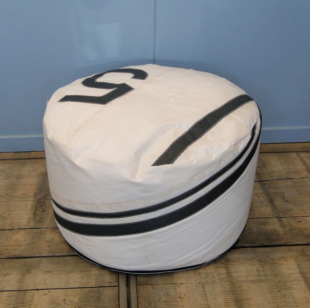 Outdoor decorative accessories - Berlingot Pouf, Round Pouf - LES TOILES DU LARGE