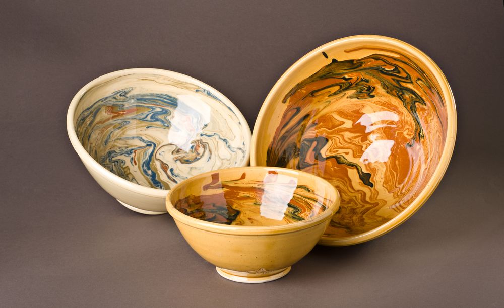 Pottery - Marbled Provence Pottery 16th,17th & 18th century - BARBOTINE AUBAGNE EN PROVENCE