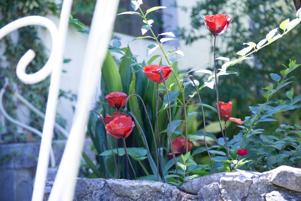 Accessoires de déco extérieure - Coquelicot rouge et bouton - ARROSOIR & PERSIL