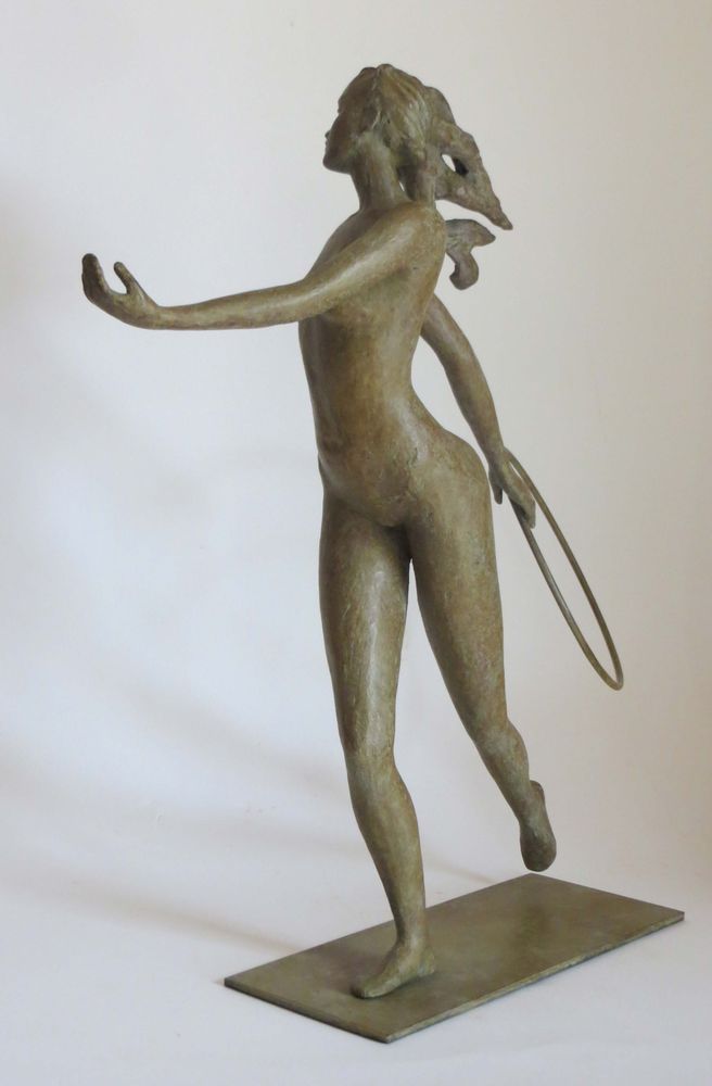 Sculptures, statuettes et miniatures - "jeune femme courant avec cerceau" - POTHIN GALLARD CRÉATION BRONZE