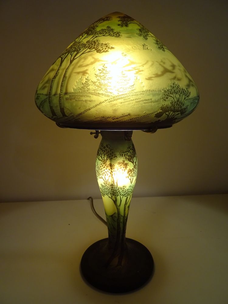 Verre d'art - Lampes style Art Nouveau. - TIEF