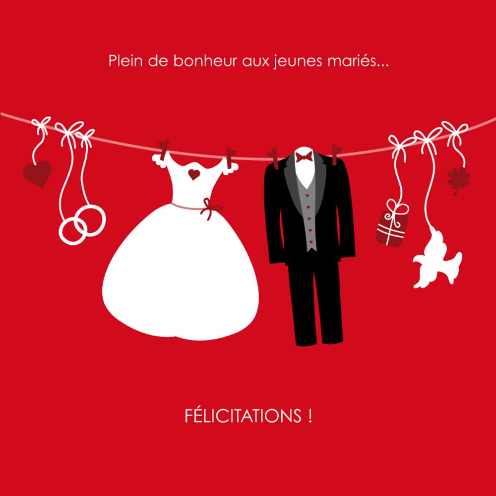 Papeterie - carte double mariage - CAPUCINE DESIGN