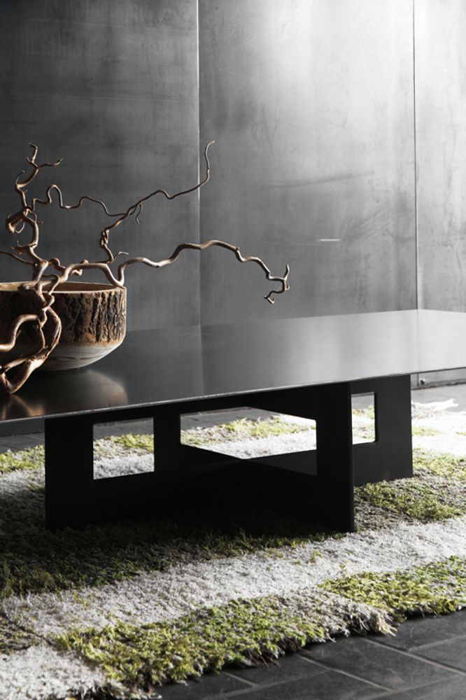 Console table - CENITZ coffee table in steel and solid wood. - BLUNT