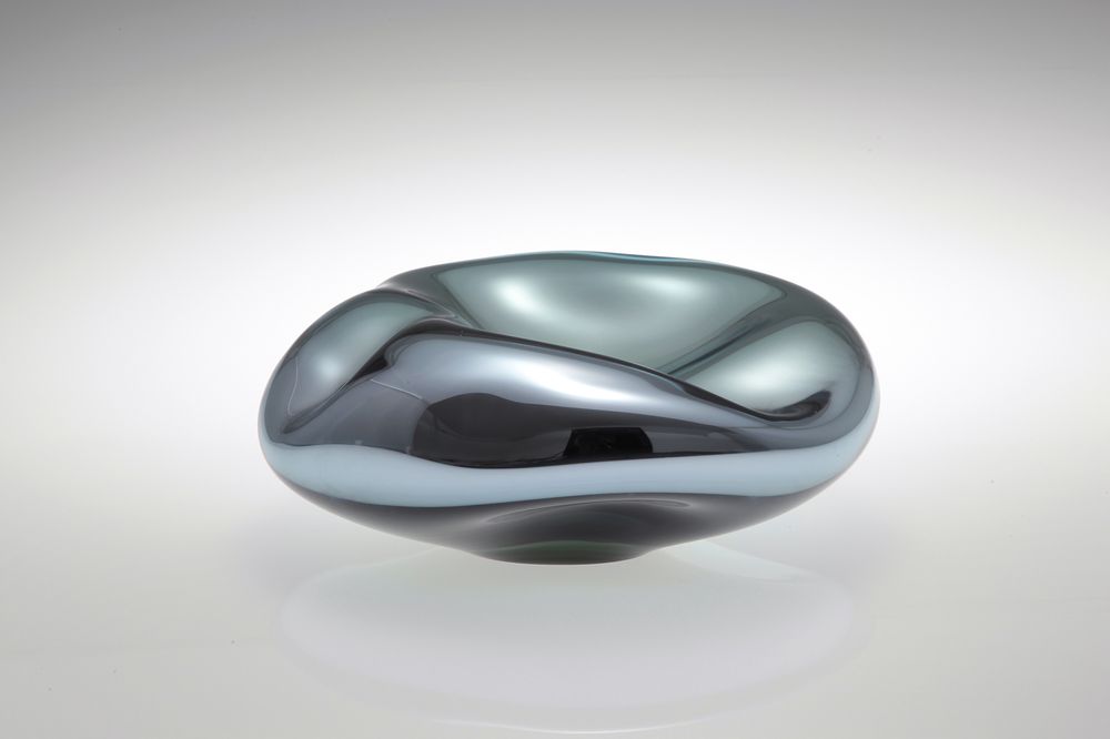 Art glass - Ocean Metallic Art Glass Object Bowl - ALEXA LIXFELD