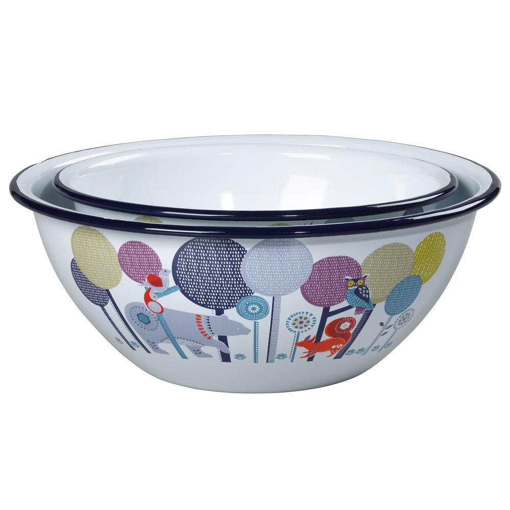 Bowls - Folklore Enamel Serving Bowls Set of 2 - WILD & WOLF