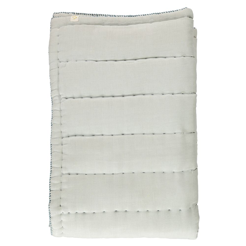 Comforters and pillows - Hand Quilted Blanket - Aqua - CAMOMILE LONDON