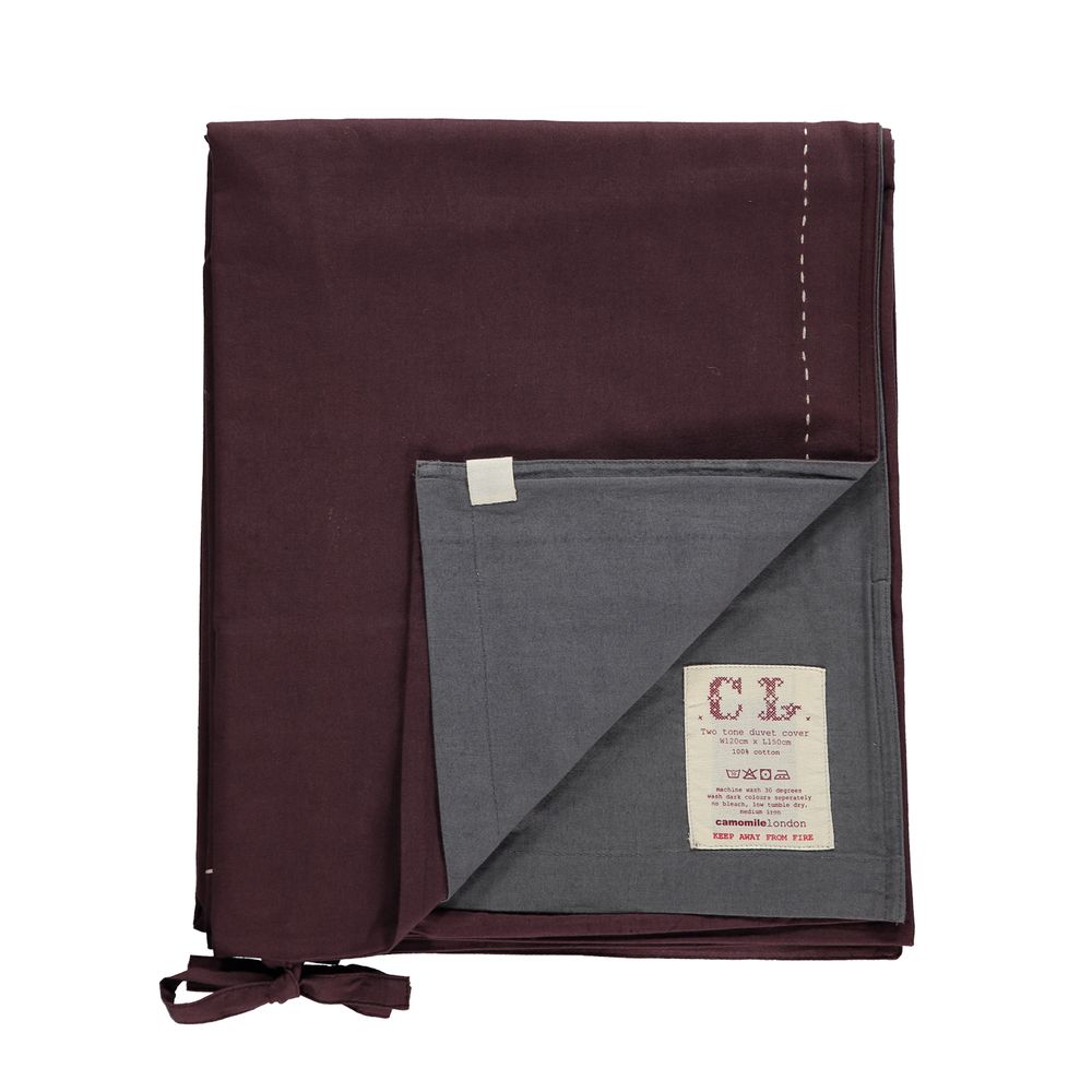 Bed linens - Two Tone Duvet Cover - Golden/ Warm Grey - CAMOMILE LONDON