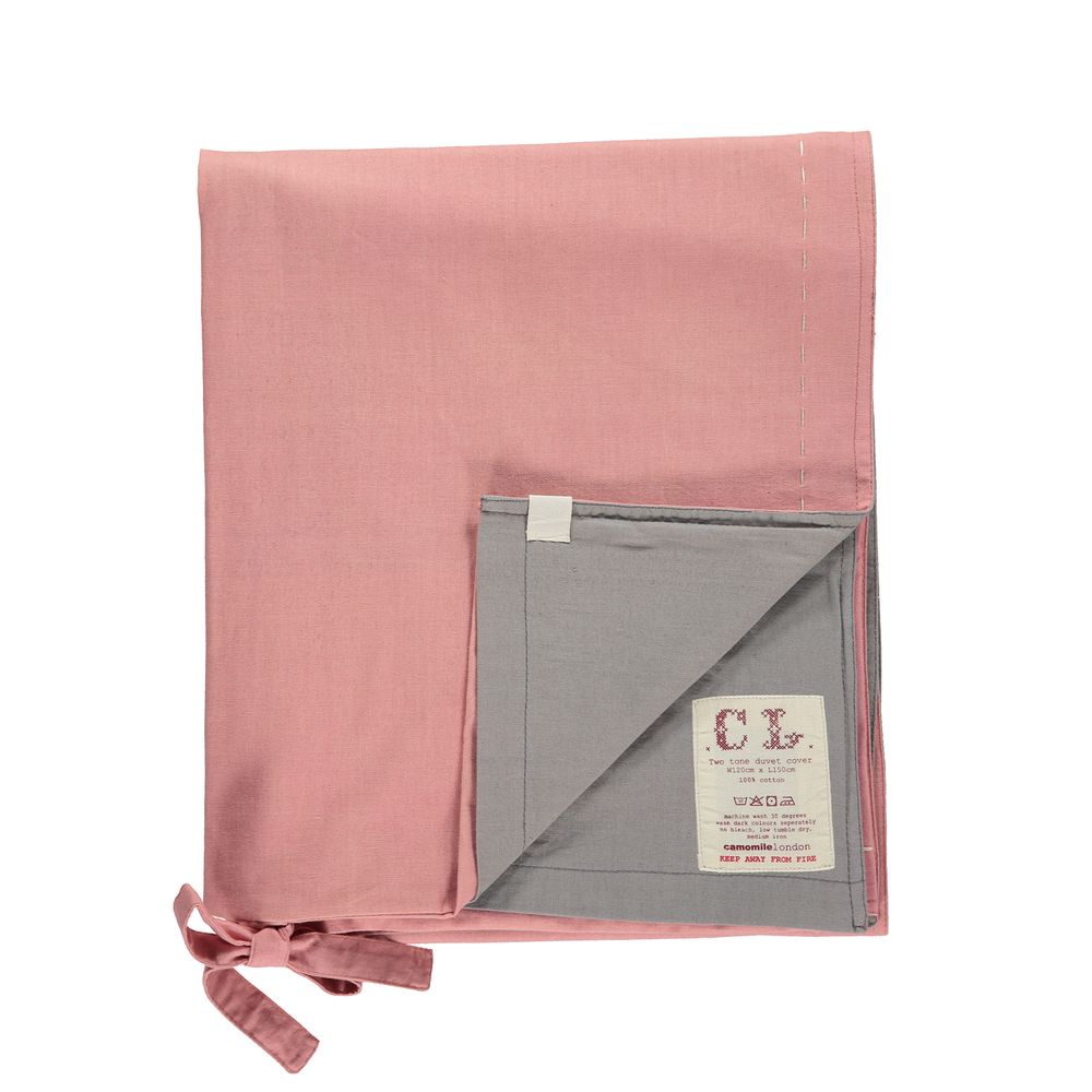 Bed linens - Two Tone Duvet Cover - Golden/ Warm Grey - CAMOMILE LONDON