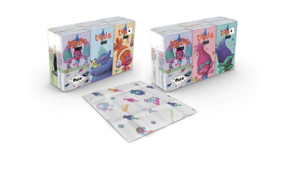 Mode enfantine - Paper handkerchiefs 6x9 Trolls - WORLD CART