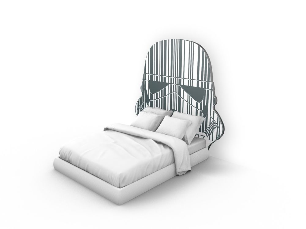 Children's bedrooms - Cardboard Star Wars Bed Headboard - CARTONAI