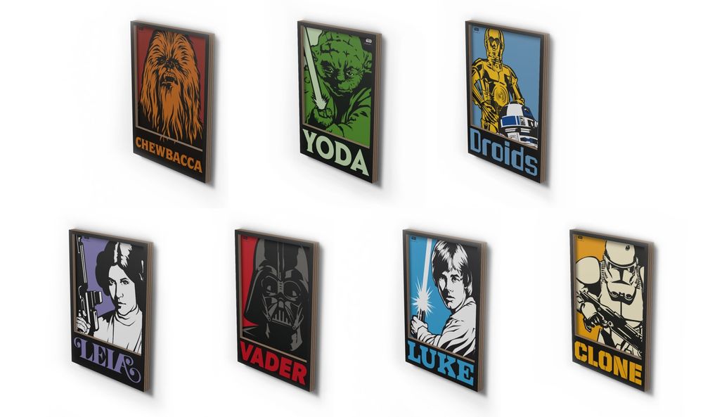 Objets de décoration - Cardboard Star Wars Framed Decorative Panels - CARTONAI