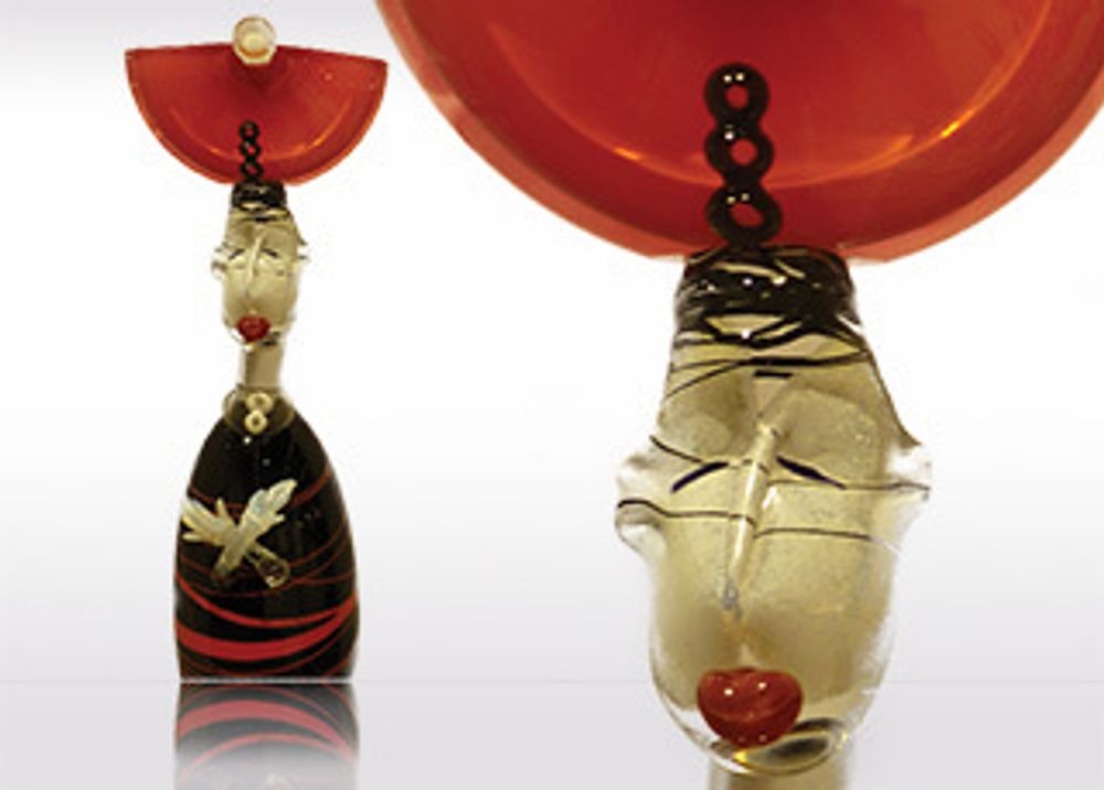 Verre d'art - Objets décoratifs Sculpture « Dames avec une assiette » - STIKLO PASLAPTIS UAB