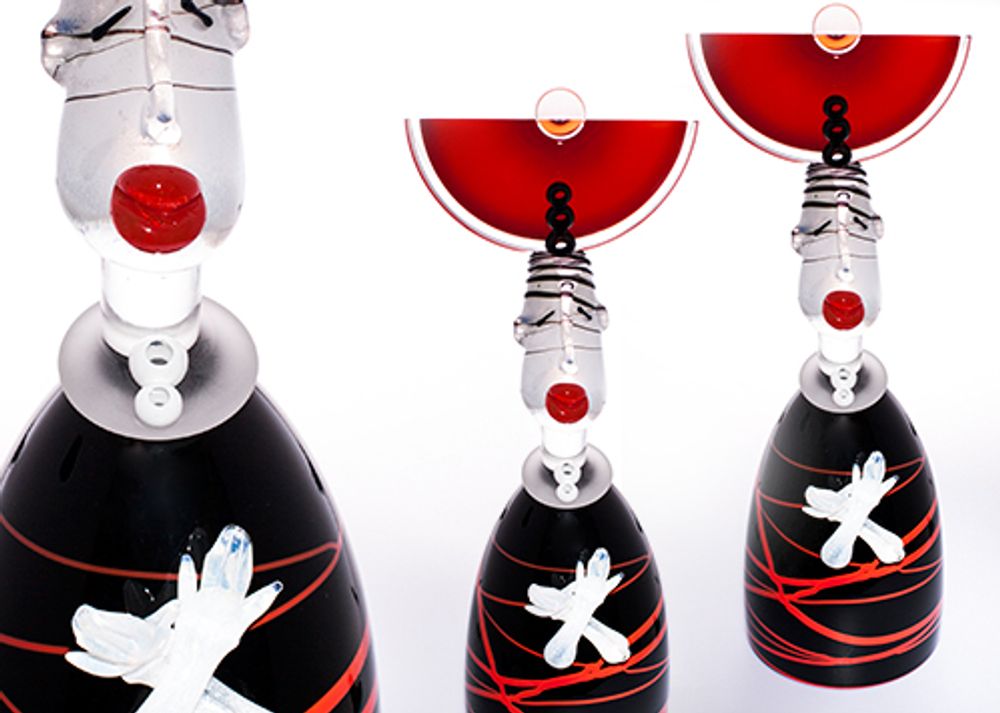 Verre d'art - Objets décoratifs Sculpture « Dames avec une assiette » - STIKLO PASLAPTIS UAB