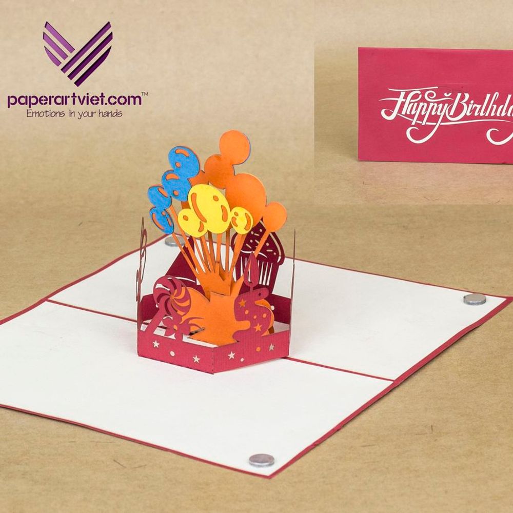 Cadeaux - Carte pop-up jour Birhday - PAPER ART VIET