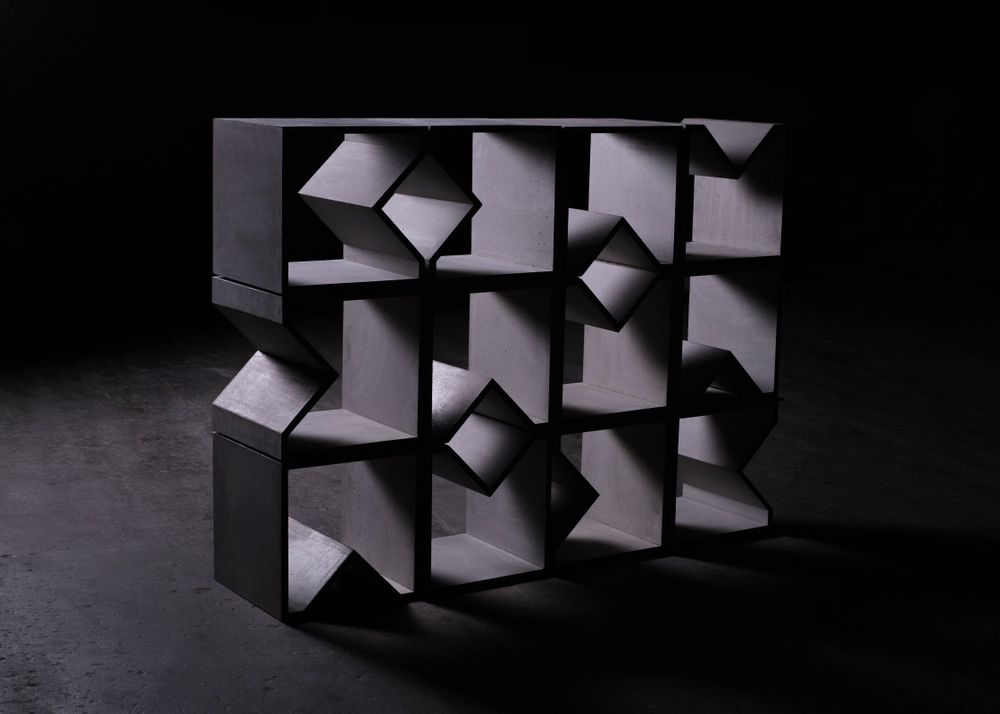 Shelves - ANGULUS MUTATIO Concrete stool / shelving system / table / modular room divider - CO33 EXKLUSIVE BETONMÖBEL