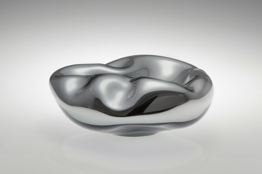 Art glass - Ocean Metallic Art Glass Object Bowl - ALEXA LIXFELD